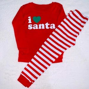 Carter’s 3T I ❤️ Santa Pajamas